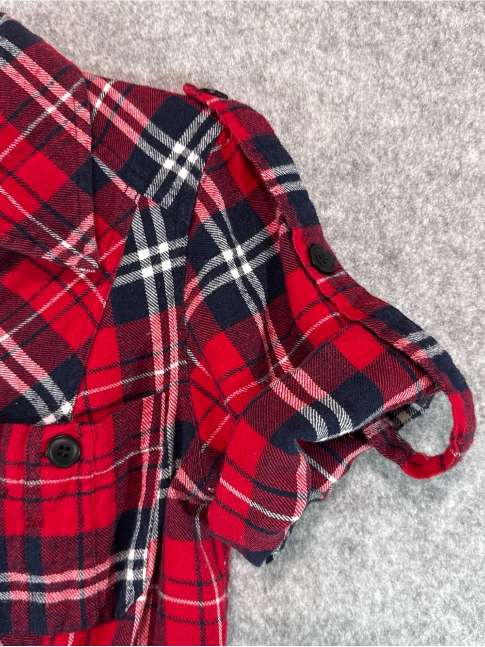 Morphine Generation Plaid Shirt Dress - Womens M - Red Grunge Rock Metal Y2K - Picture 5 of 15